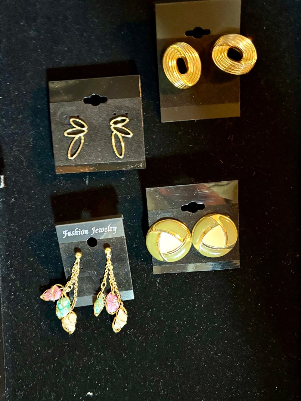 Gold-Tone Leaf & Knot Earrings Set - Fashion Jewelry
